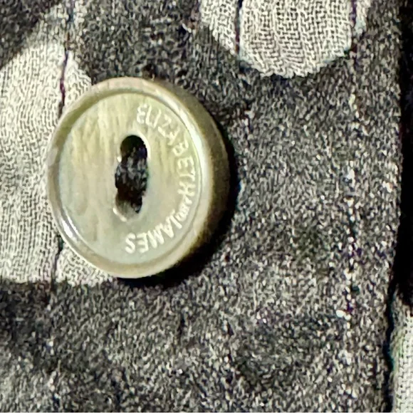 Elizabeth and James 100% Silk Black and White Polka Dot Button Front Blouse Top - Picture 5 of 15